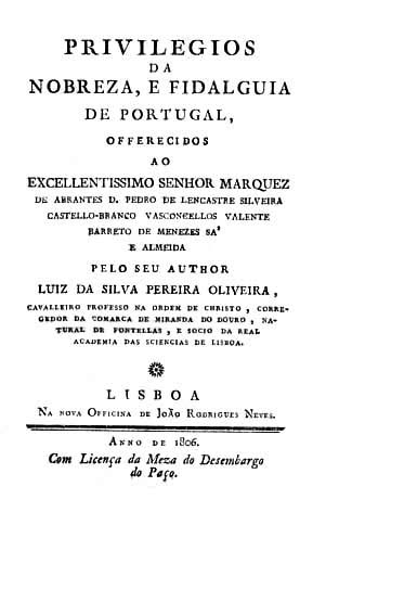 PRIVILEGIOS DA NOBREZA E FIDALGUIA DE PORTUGAL