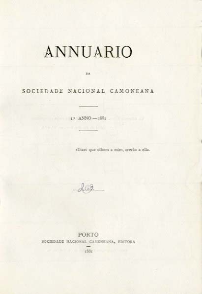 ANUARIO DA SOCIEDADE NACIONAL CAMONIANA