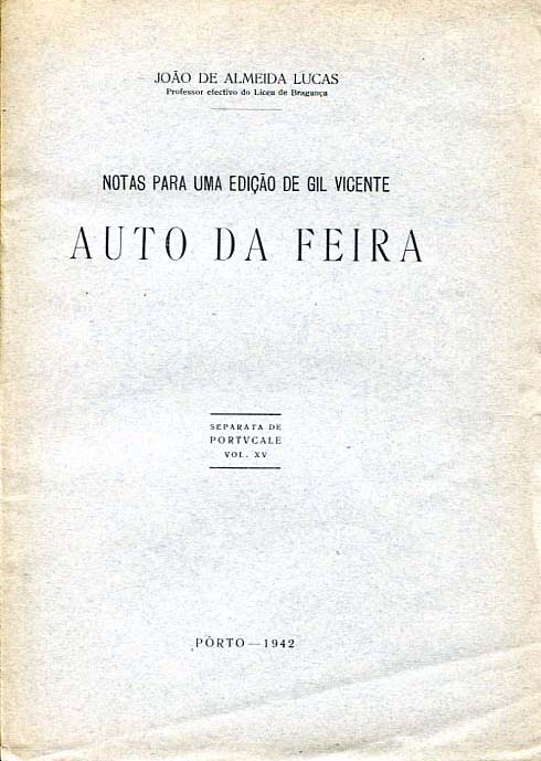 NOTAS PARA UMA EDIÇAO DE GIL VICENTE