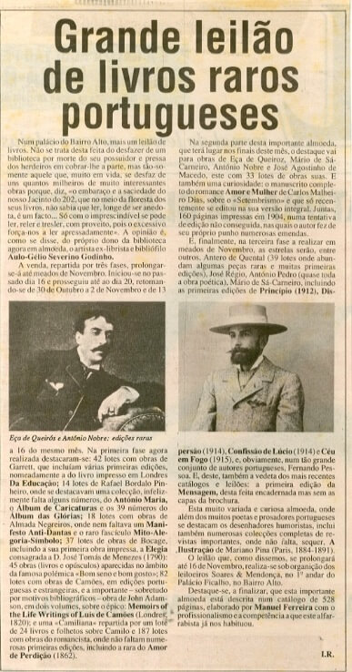 Grande leilão de livros raros portugueses