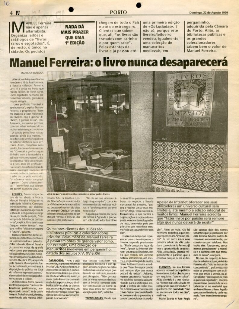 Manuel Ferreira: o livro nunca desaparecerá