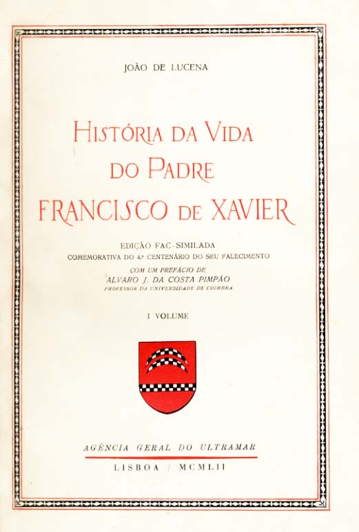 HISTORIA DA VIDA DO PADRE FRANCISCO DE XAVIER