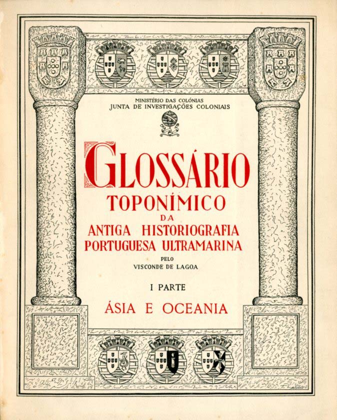 GLOSSARIO TOPONIMICO DA ANTIGA HISTORIOGRAFIA PORTUGUESA ULTRAMARINA