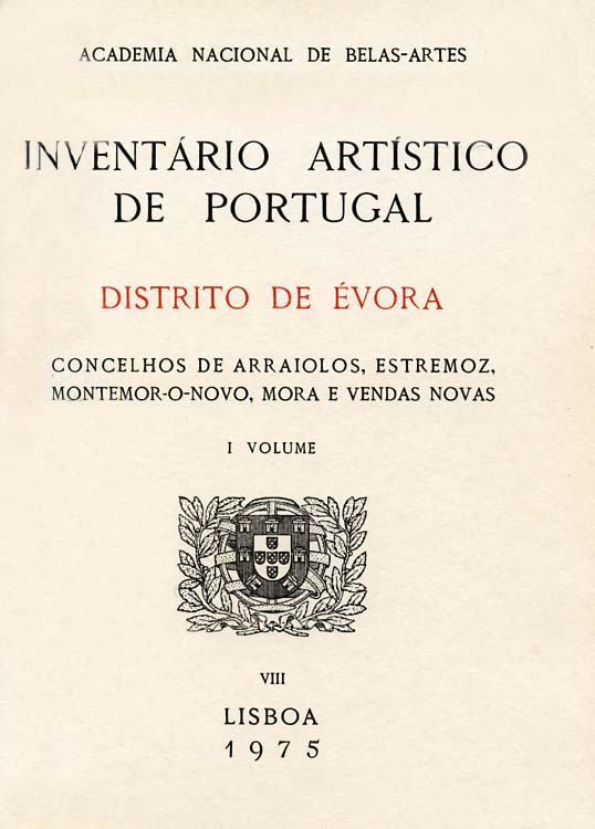 INVENTARIO ARTISTICO DE PORTUGAL. Distrito de Évora