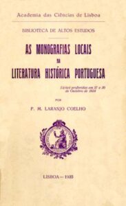 MONOGRAFIAS LOCAIS NA LITERATURA HISTORICA PORTUGUESA
