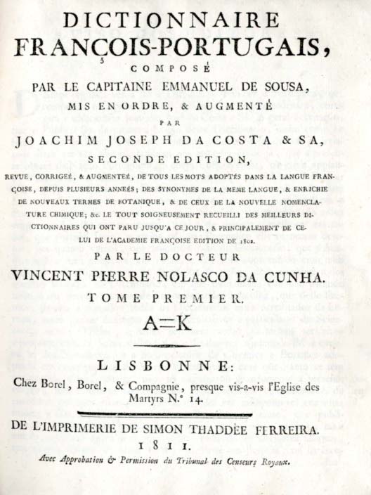 DICTIONNAIRE FRANÇOIS PORTUGAIS