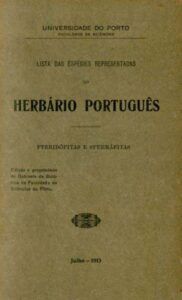 LISTA DAS ESPECIES REPRESENTADAS NO HERBARIO PORTUGUES
