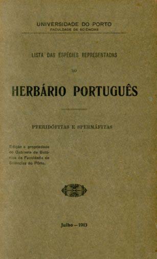 LISTA DAS ESPECIES REPRESENTADAS NO HERBARIO PORTUGUES