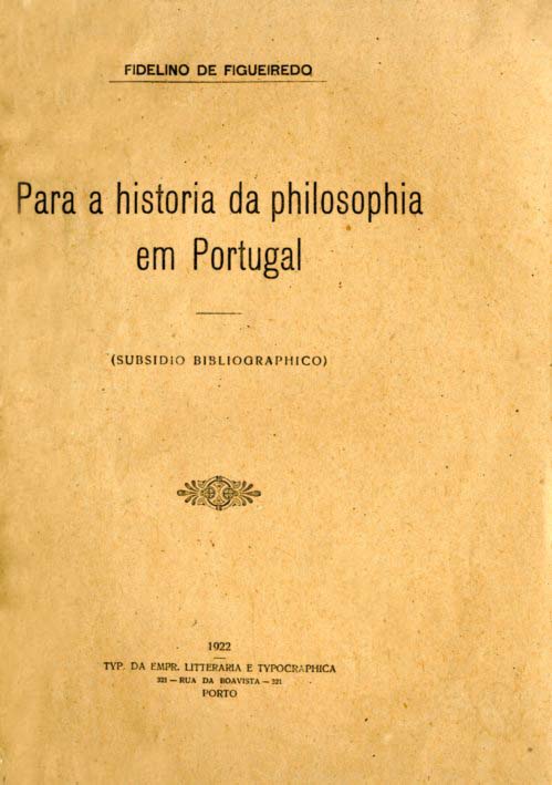 PARA A HISTORIA DA FILOSOFIA EM PORTUGAL