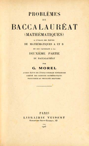 PROBLEMES DE BACCALAUREAT