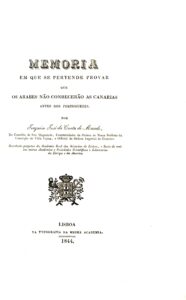 MEMORIA EM QUE SE PRETENDE PROVAR QUE OS ARABES NAO CONHECERAM AS CANARIAS ANTES