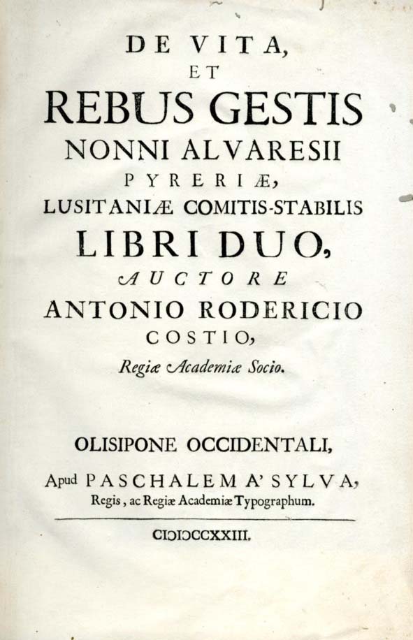 DE VITA ET REBUS GESTIS NONNI ALVARESII PYRERIAE