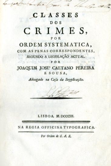CLASSES DOS CRIMES POR ORDEM SISTEMATICA