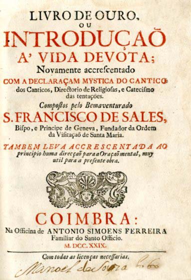 LIVRO DE OURO OU INTRODUÇAO A VIDA DEVOTA