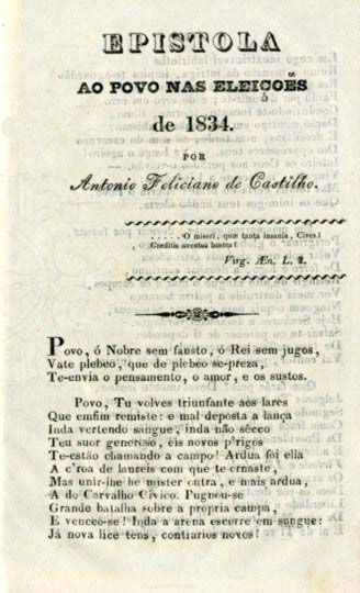 EPISTOLA AO POVO NAS ELEIÇOES DE 1834