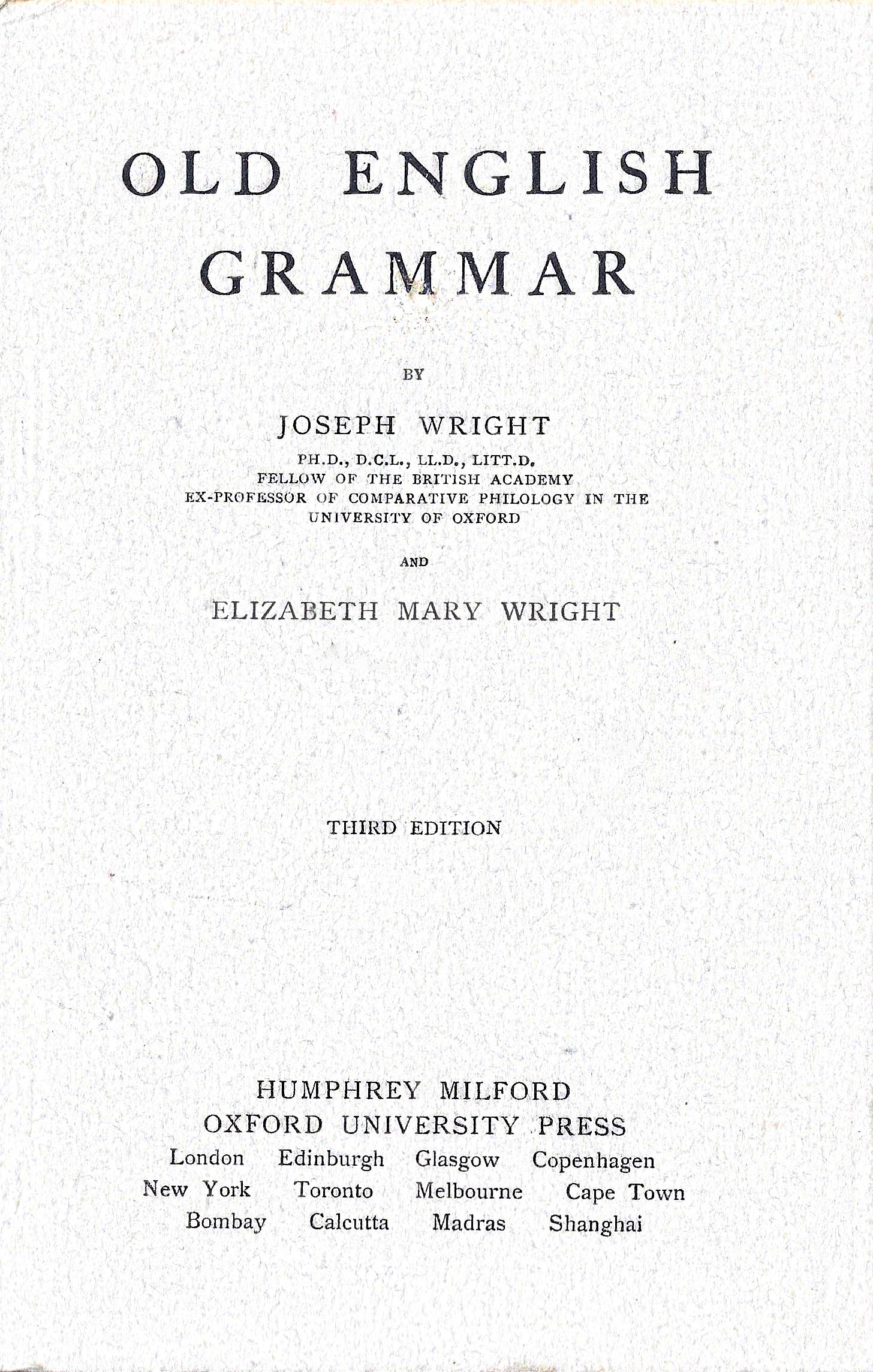OLD ENGLISH GRAMMAR
