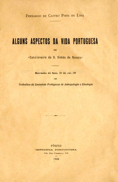 ALGUNS ASPECTOS DA VIDA PORTUGUESA NO CANCIONEIRO DE SAO SIMAO DE NOVAIS