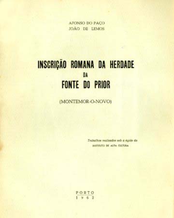 INSCRIÇAO ROMANA DA HERDADE DA FONTE DO PRIOR