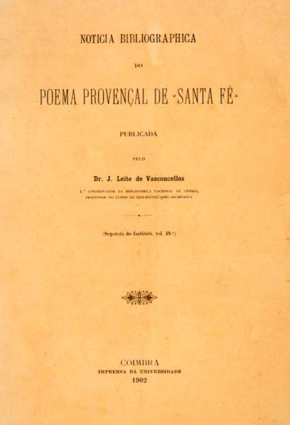 NOTICIA BIBLIOGRAFICA DO POEMA PROVENÇAL DE SANTA FE