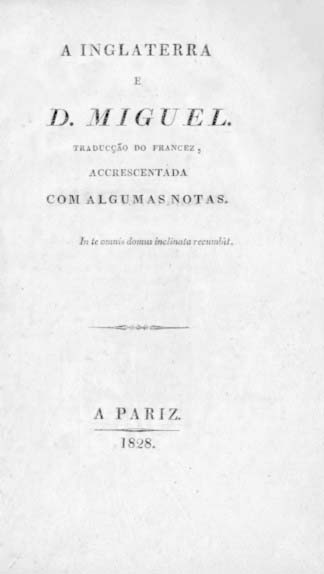 INGLATERRA E DOM MIGUEL