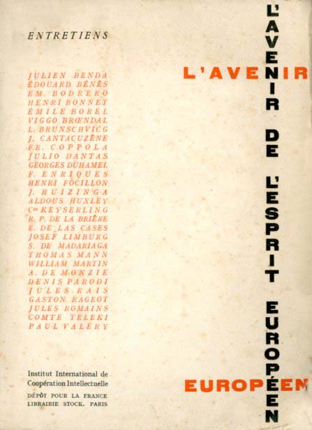 AVENIR DE L’ESPRIT EUROPEEN