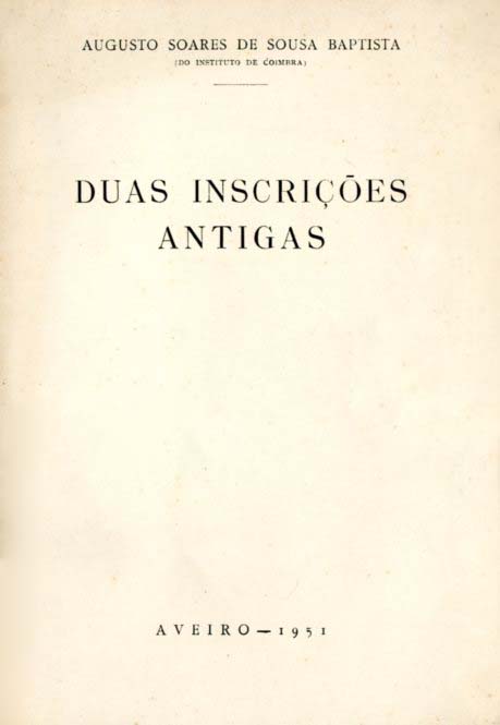 DUAS INSCRIÇOES ANTIGAS