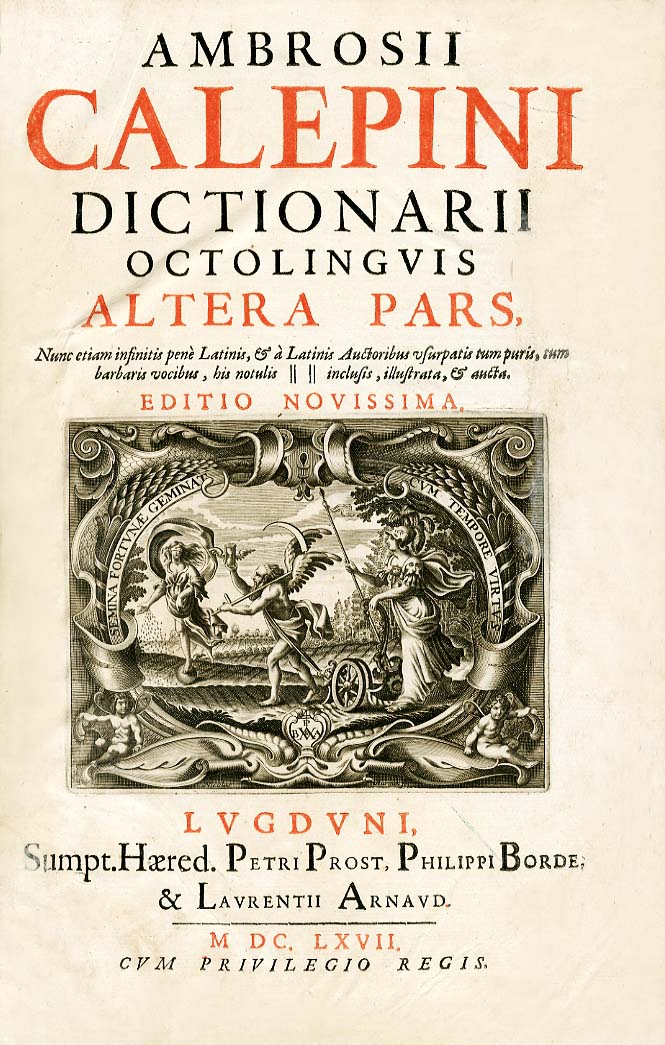 DICTIONARIUM QUANTA MAXIMA FIDE AC DILIGENTIA ACCURATE emendatum