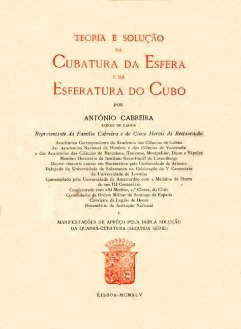 TEORIA E SOLUÇAO DA CUBATURA DA ESFERA E DA ESFERATURA DO CUBO