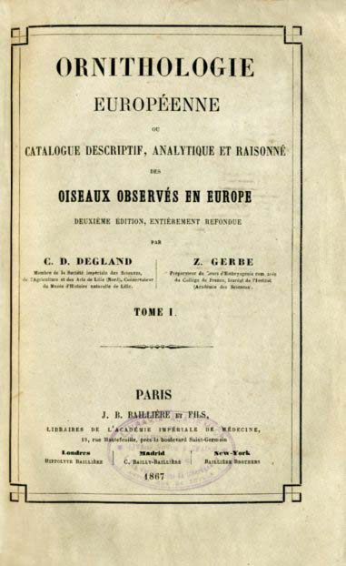 ORNITHOLOGIE EUROPEENNE