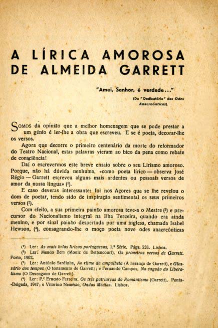 LIRICA AMOROSA DE ALMEIDA GARRETT