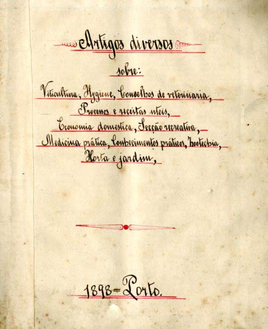 Artigos diversos sobre Viticultura, Higiene, Conselhos de Veterinaria