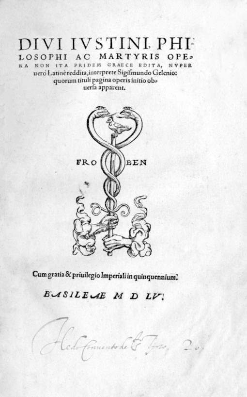 DIVI IUSTINI PHILOSOPHI AC MARTYRIS OPERA NON ITA PRIDEM GRAECE EDITA NUPER vero