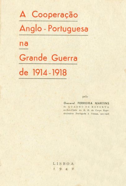 COOPERAÇAO ANGLO-PORTUGUESA NA GRANDE GUERRA DE 1914-1918