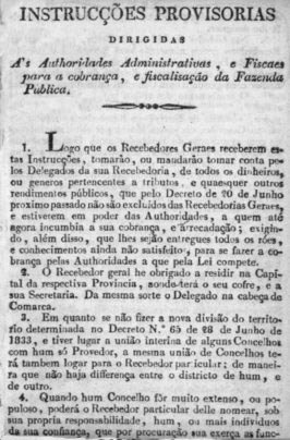 INSTRUÇOES PROVISORIAS DIRIGIDAS As Autoridades Administrativas