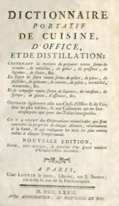 DICTIONNAIRE PORTATIF DE CUISINE D'OFFICE ET DE DISTILLATION