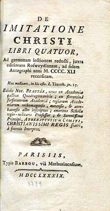 DE IMITATIONE CHRISTI