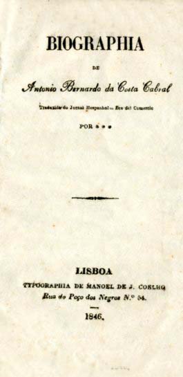 BIOGRAFIA DE ANTONIO BERNARDO DA COSTA CABRAL