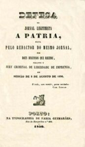 DEFESA DO JORNAL LEGITIMISTA A PATRIA