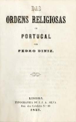 DAS ORDENS RELIGIOSAS EM PORTUGAL