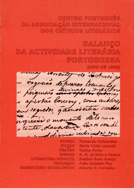 BALANÇO DA ACTIVIDADE LITERARIA PORTUGUESA