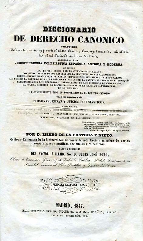 DICCIONARIO DE DERECHO CANONICO