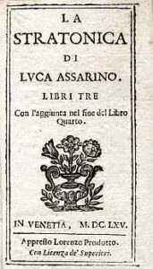STRATONICA DI LUCA ASSARINO LIBRI TRE