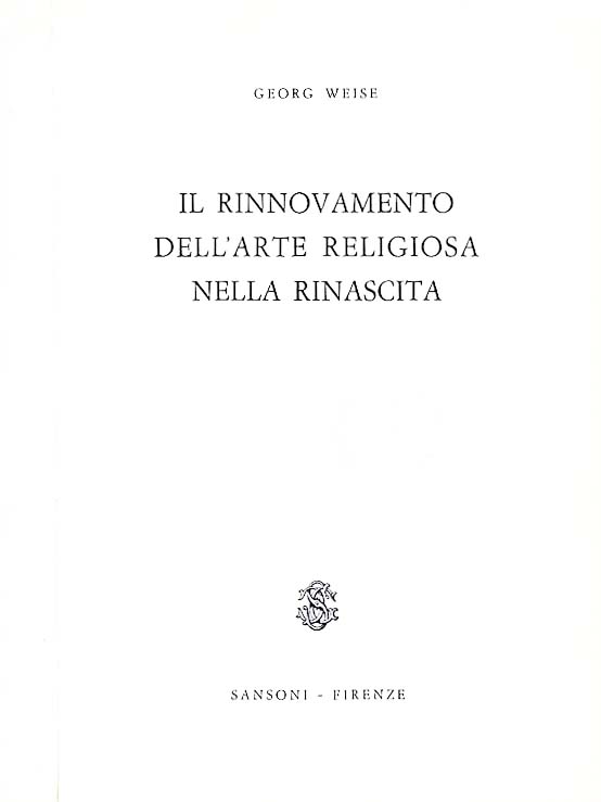 RINOVAMENTO DELL’ARTE RELIGIOSA NELLA RINASCITA