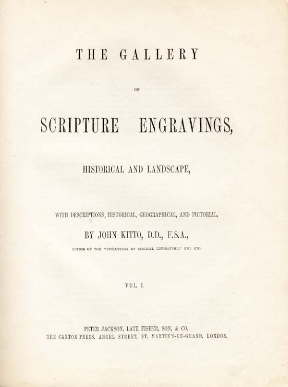 GALLERY OF SCRIPTURE ENGRAVINGS HISTORICAL AND LANDSCAPE