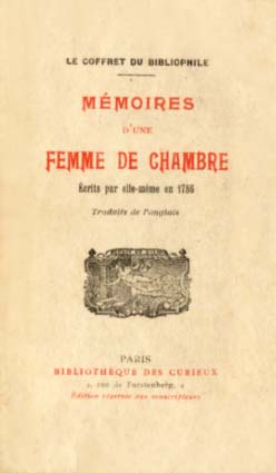 MEMOIRES D’UNE FEMME DE CHAMBRE