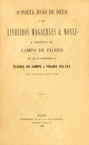 POETA JOAO DE DEUS E OS LIVREIROS MAGALHAES & MONIZ