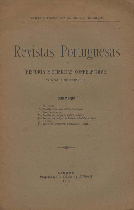 REVISTAS PORTUGUESAS DE HISTORIA E CIENCIAS CORRELATIVAS