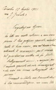 CARTA AUTOGRAFA DIRIGIDA A JOAQUIM MADUREIRA [Braz Burity]