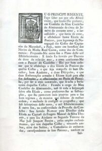 Alvara pelo qual Vossa Alteza Real ha por bem Crear e Estabelecer uma Escola de