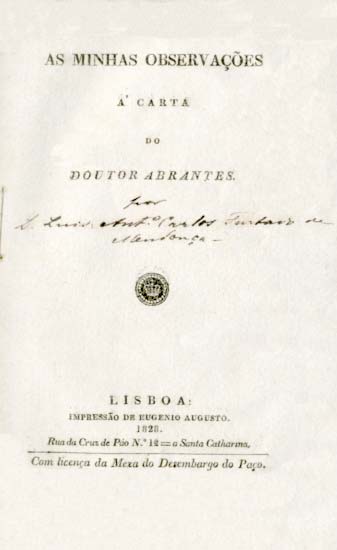 MINHAS OBSERVAÇOES A CARTA DO DOUTOR ABRANTES